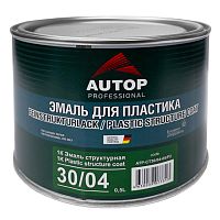 Эмаль 1К структурная для пластика черная мелкая 0,5л. AUTOP