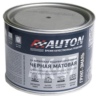 Черная матовая,Грунт-эмаль 1К акриловая модифицированная АК47 "AUTON" 0,5л