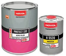 Грунт MS 330 5+1, 1л+0,2л ТРИО черный NOVOL